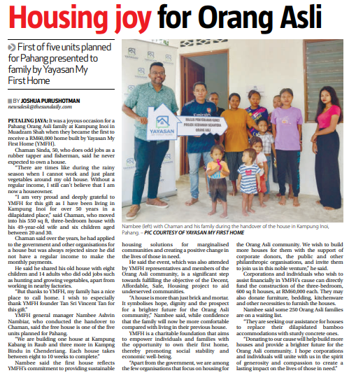 Housing Joy for Orang Asli
